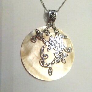 Golden Mother of Pearl Pendant